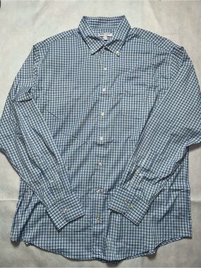 Peter Millar plaid summer comfort performance, long sleeve button up size XL